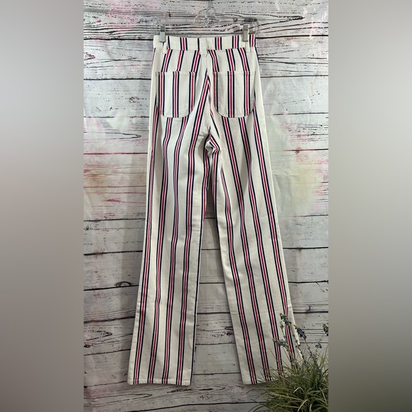 ASOS Design Tall Full Length Wide Straight Leg Striped Jeans Size 26x36 - Picture 4 of 10